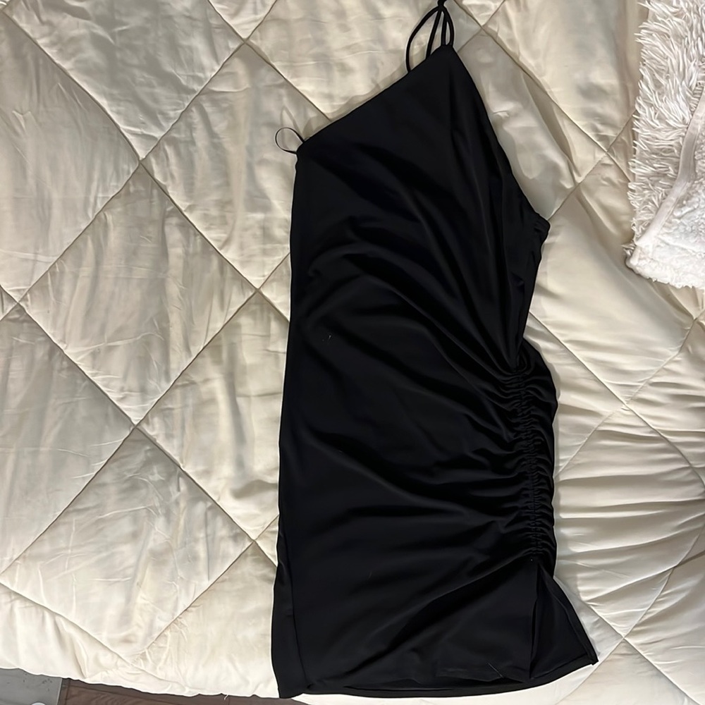 Black bershka halter dress size M